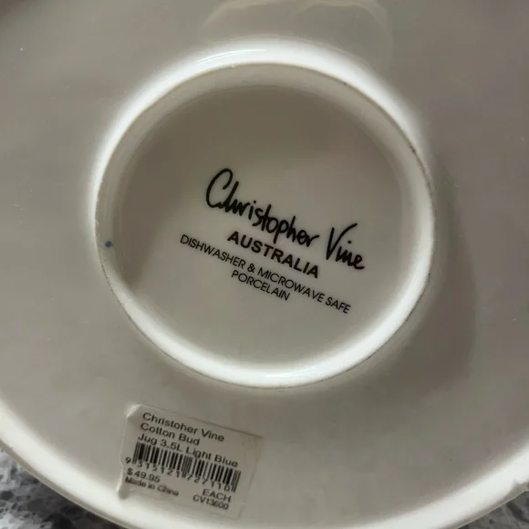 Christopher Vine Floral Patterned Pitcher NWOT